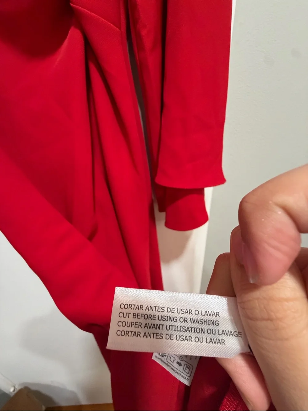NWT Mango Red Side Twist Bell Sleeve Midi Dress Size 6 - Picture 7 of 8